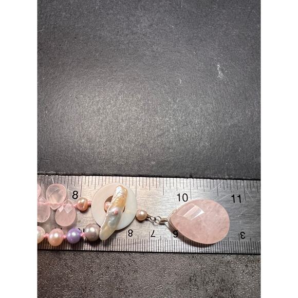 NEW multi color freshwater pearl, rose quartz and amethyst necklace - Picture 8 of 12